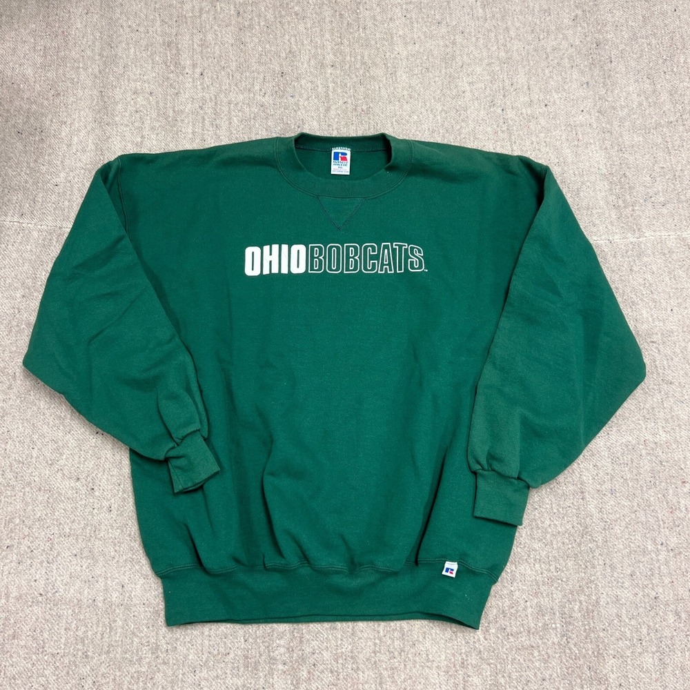 Vintage Ohio Bobcats Sweatshirt Mens XXL Green 1990s‎ Russell Athletic